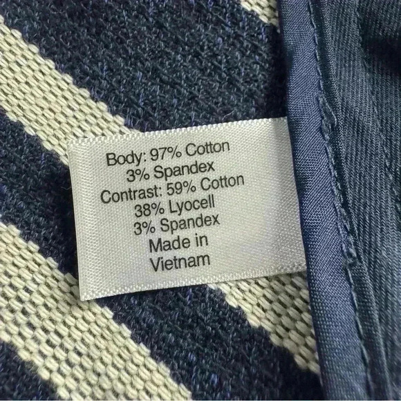 Lane Bryant Women’s Size 18 Blue Striped Hobo Fringe Open Drape Front Cardigan - Picture 10 of 12